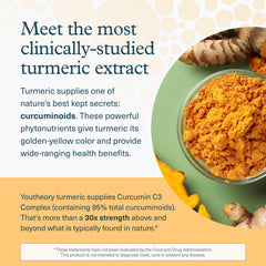 Youtheory ingredients bowl shows turmeric extract and bioactive curcuminoids
