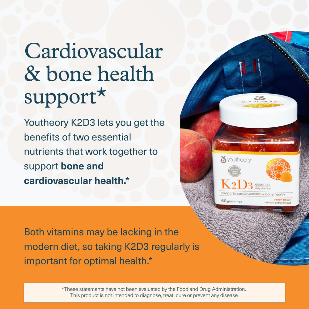 Etiqueta vegetariana de Youtheory K2D3 para dietas.