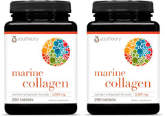 Youtheory Marine Collagen bottle front showing the full label and product name