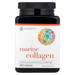 Youtheory Marine Collagen Tablets bottle for daily use and easy supplementation.