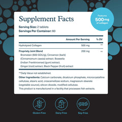 Youtheory Men's Joint Collagen bottle label close-up highlighting ingredients