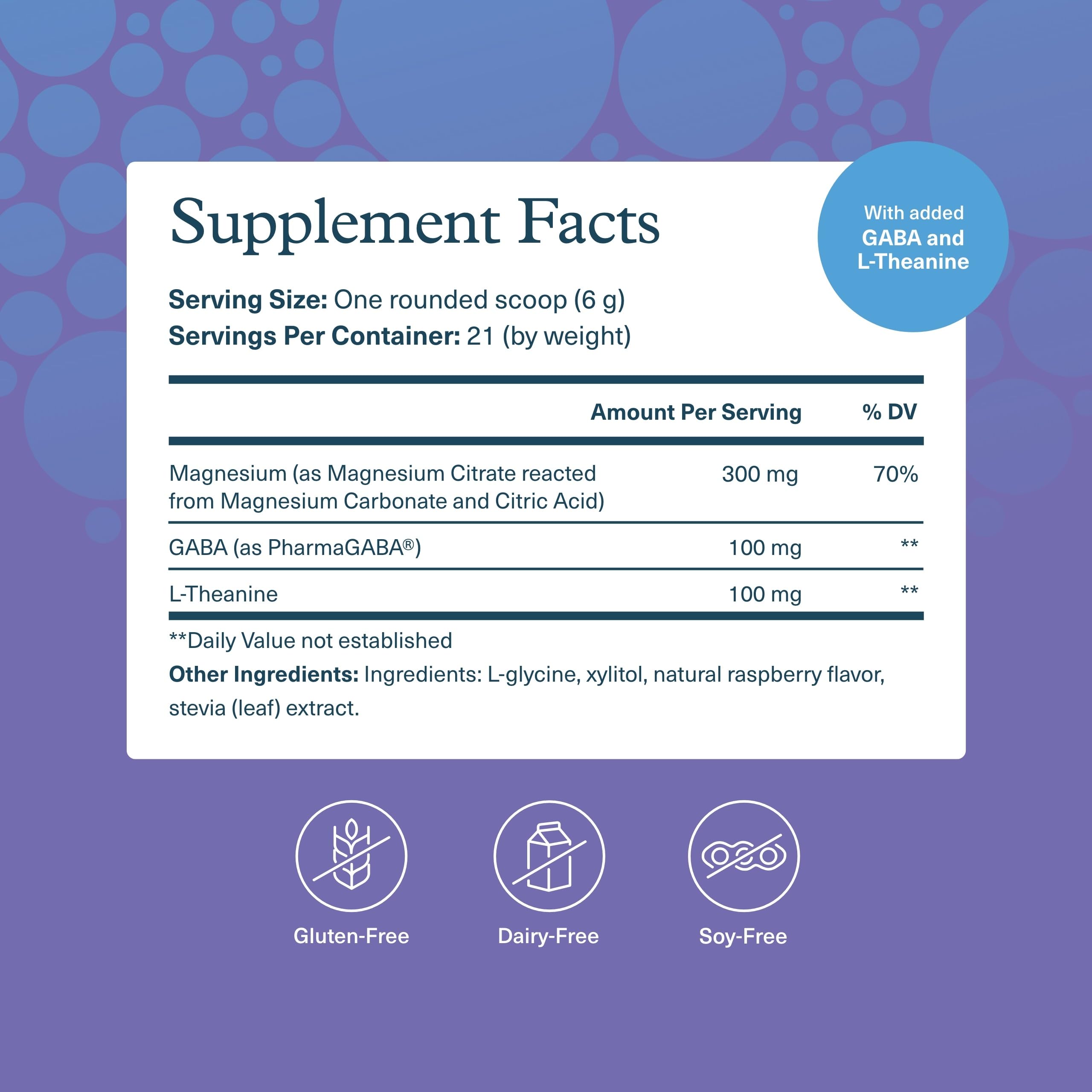 Close-up of Youtheory Relax label highlighting vegan, dairy-free, gluten-free formulation