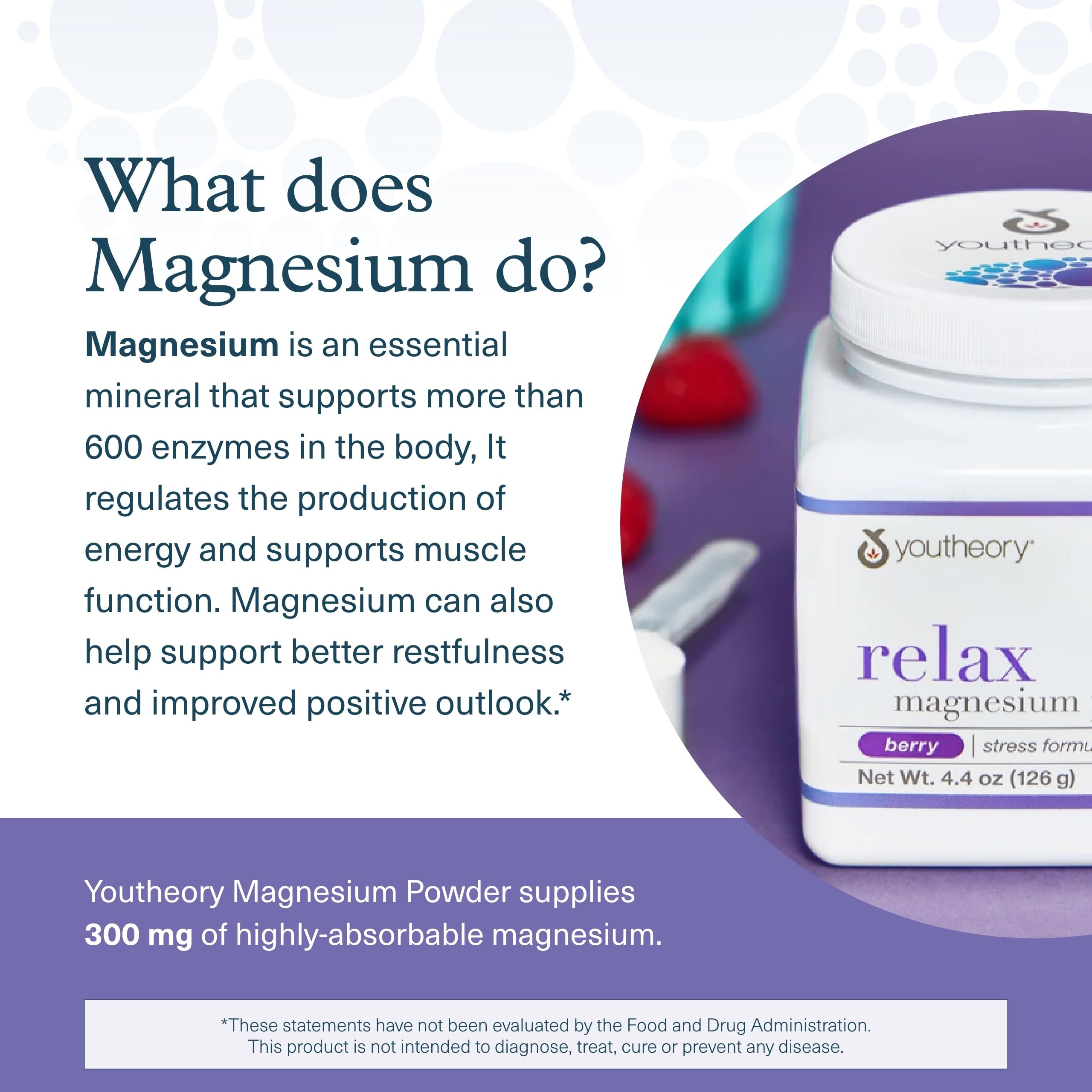 Scoop measures powder for a convenient serving of Youtheory Relax