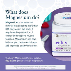 Scoop measures powder for a convenient serving of Youtheory Relax