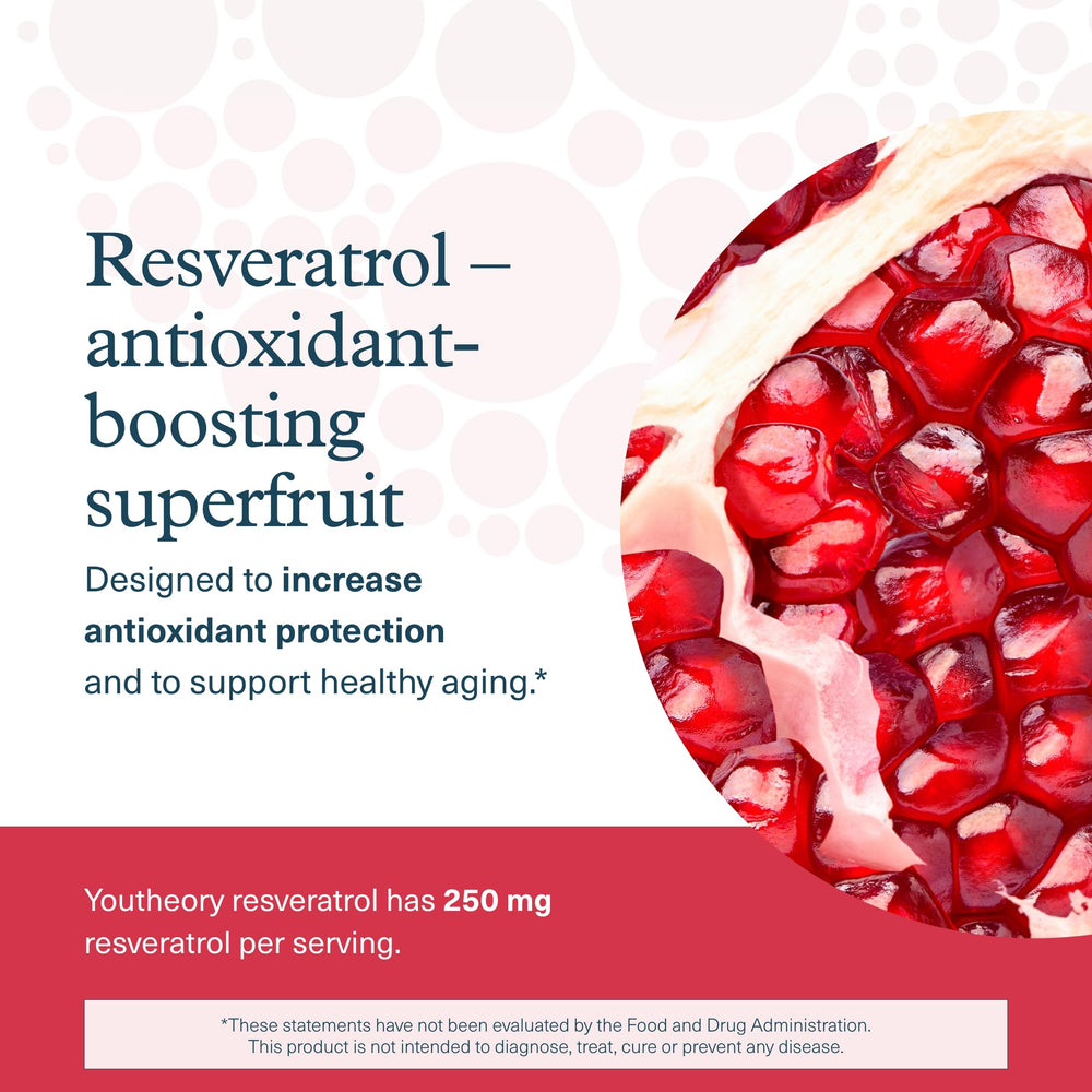 Youtheory Resveratrol Advanced close-up shows the super-fruit blend ingredients.