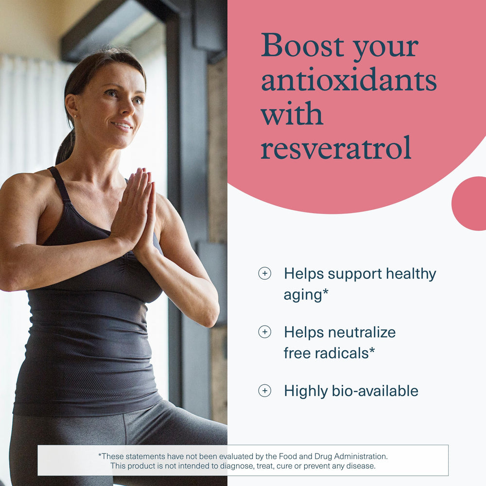Youtheory Resveratrol Advanced tablets ready to support everyday vitality.