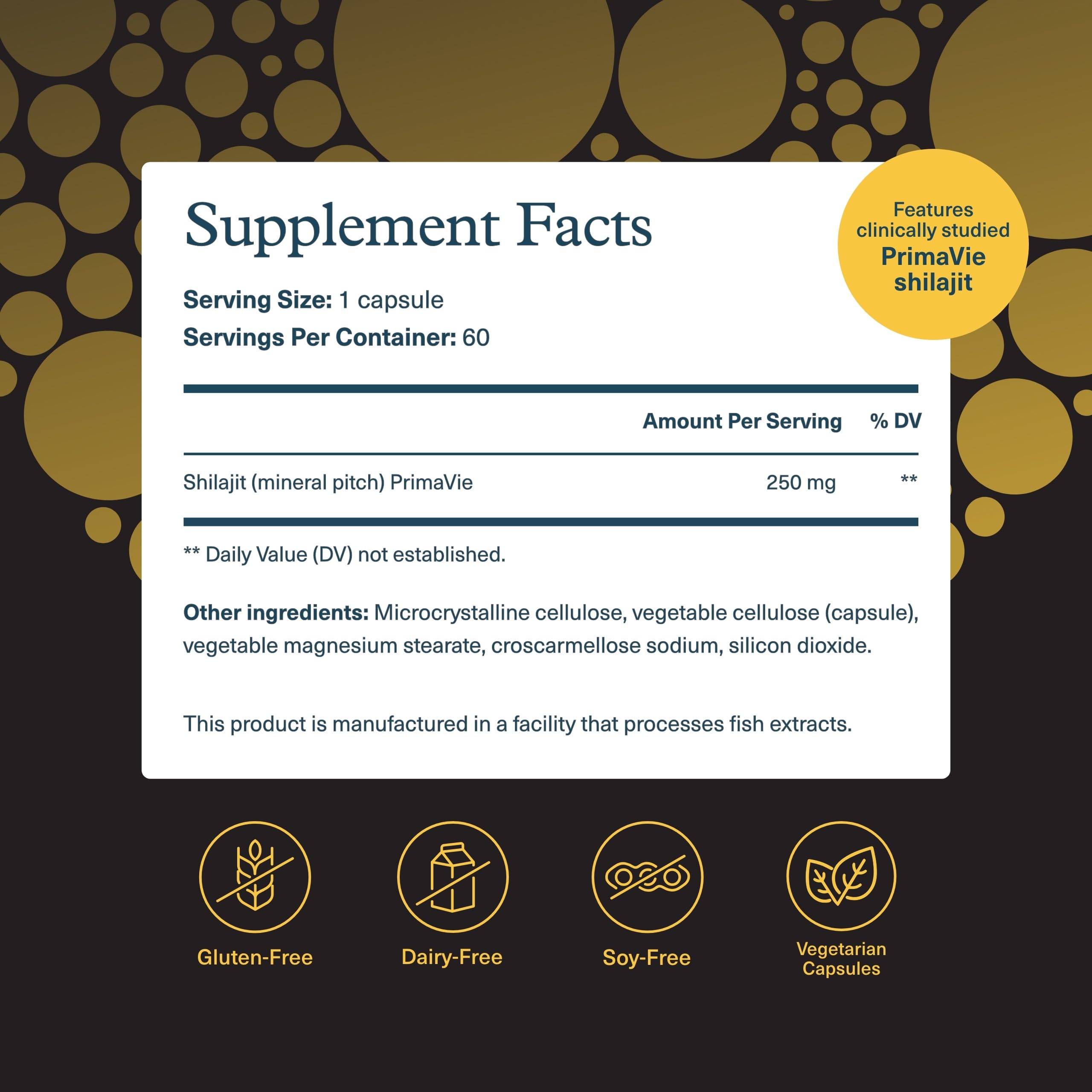 Youtheory Shilajit capsules close-up highlighting PrimaVie extract for vitality