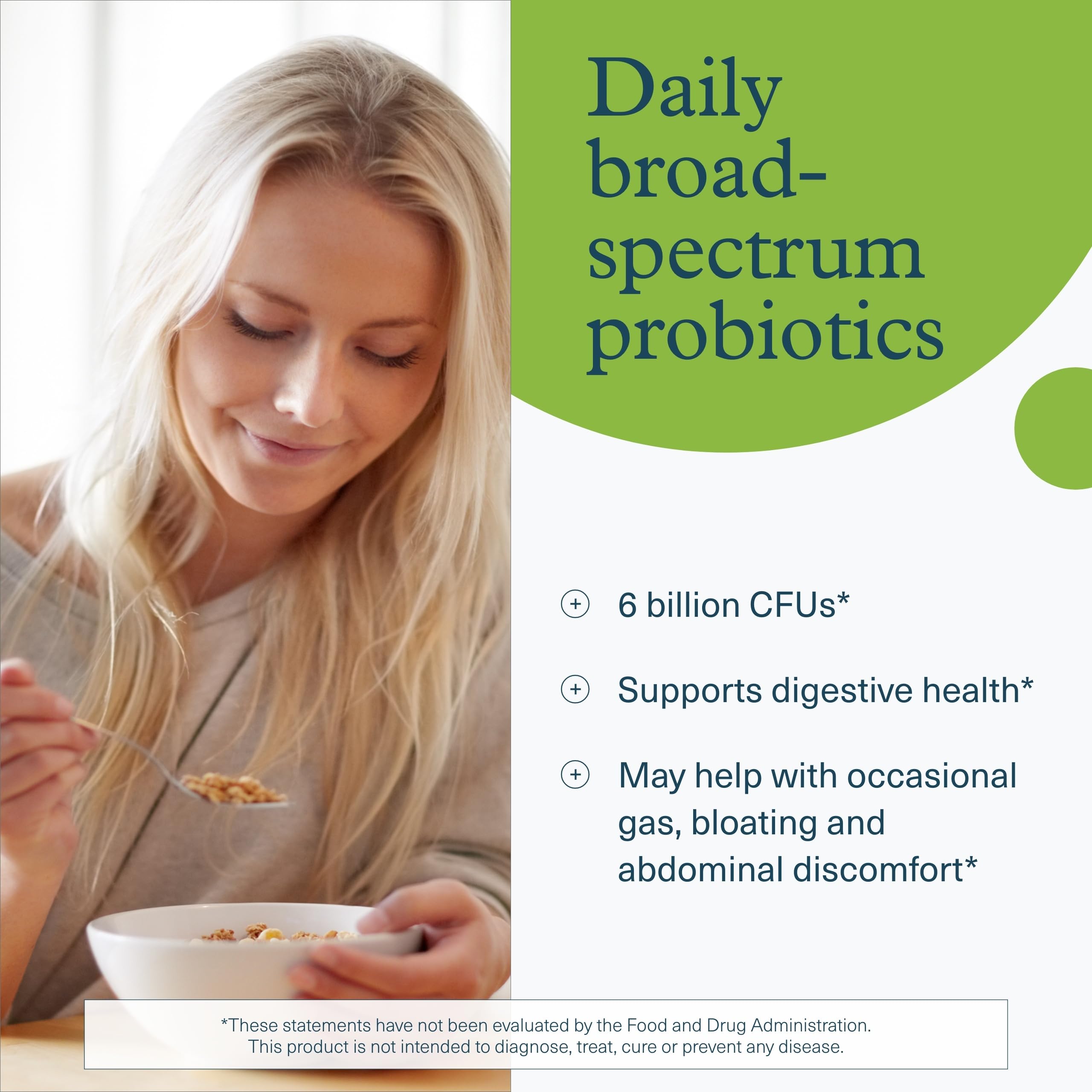 Youtheory Spore Probiotic label highlights 6B CFU and prebiotics.