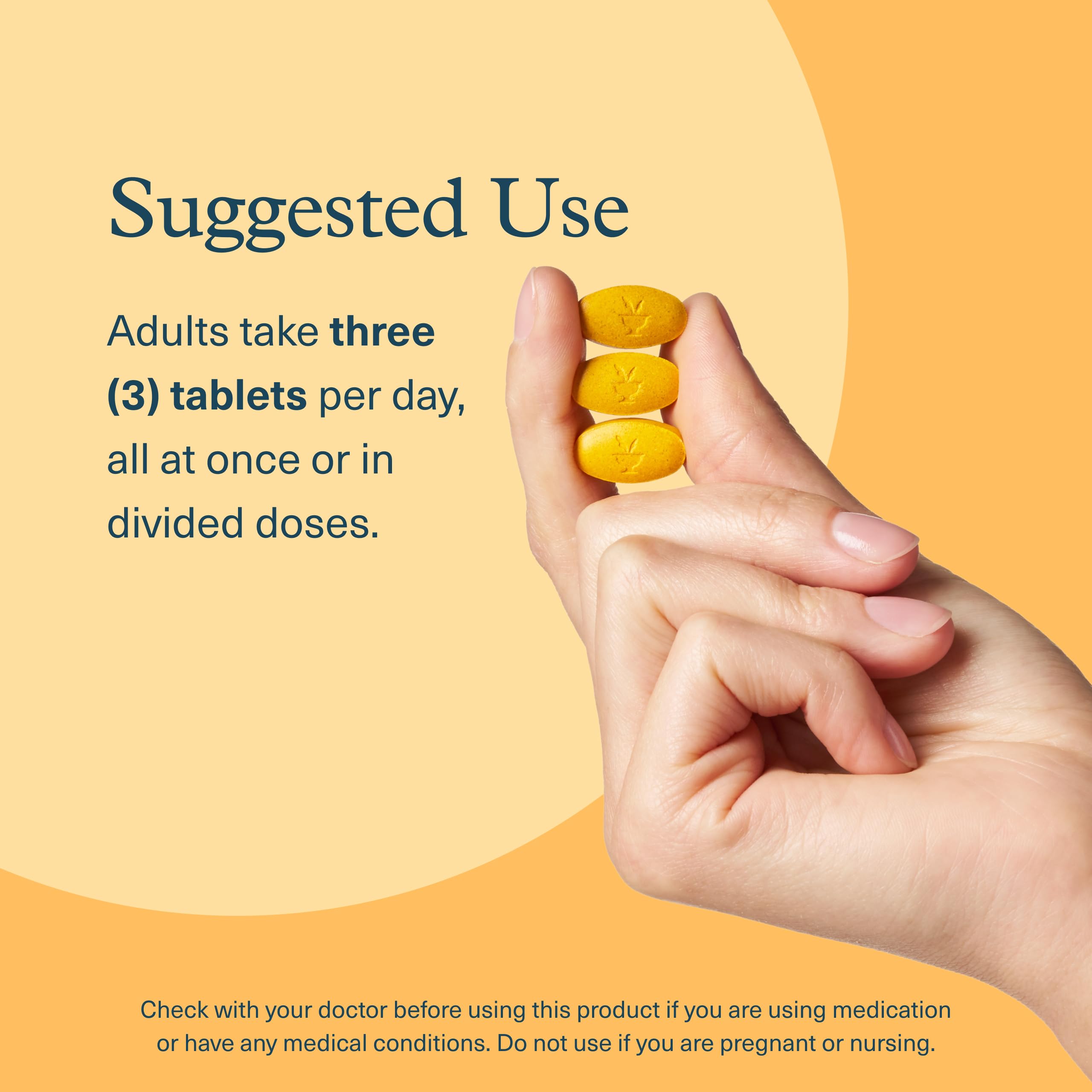 Youtheory Turmeric dosage scene with tablets for daily intake