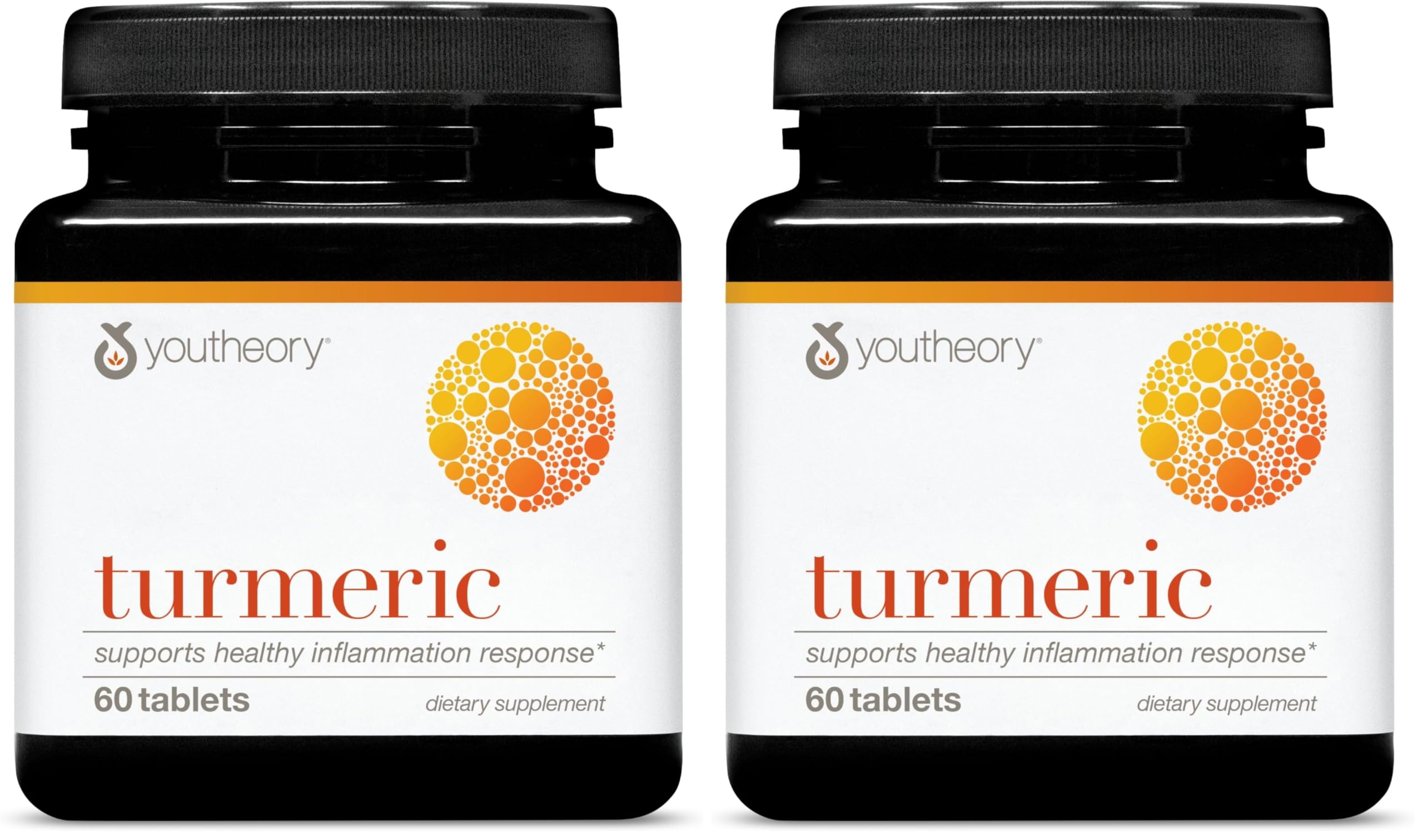 Youtheory turmeric tablets bottle for daily antioxidant support