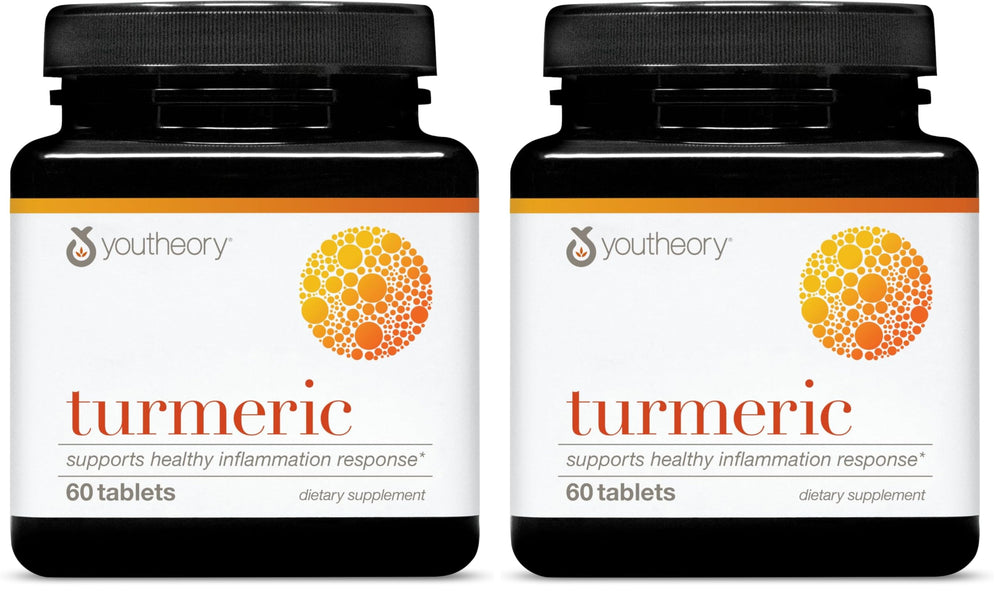 Youtheory turmeric tablets bottle for daily antioxidant support