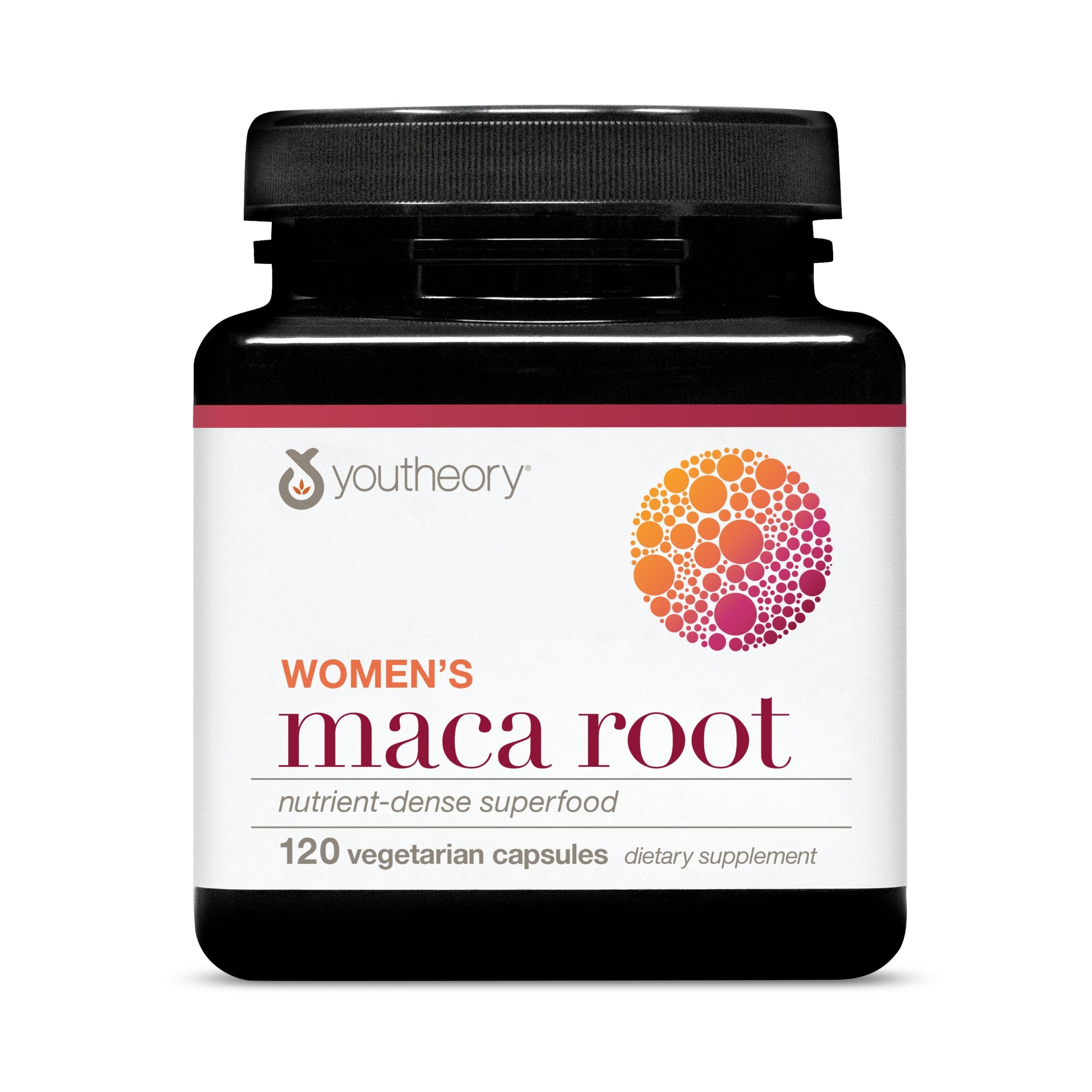 Youtheory Women's Maca Root bottle for daily energy and balance