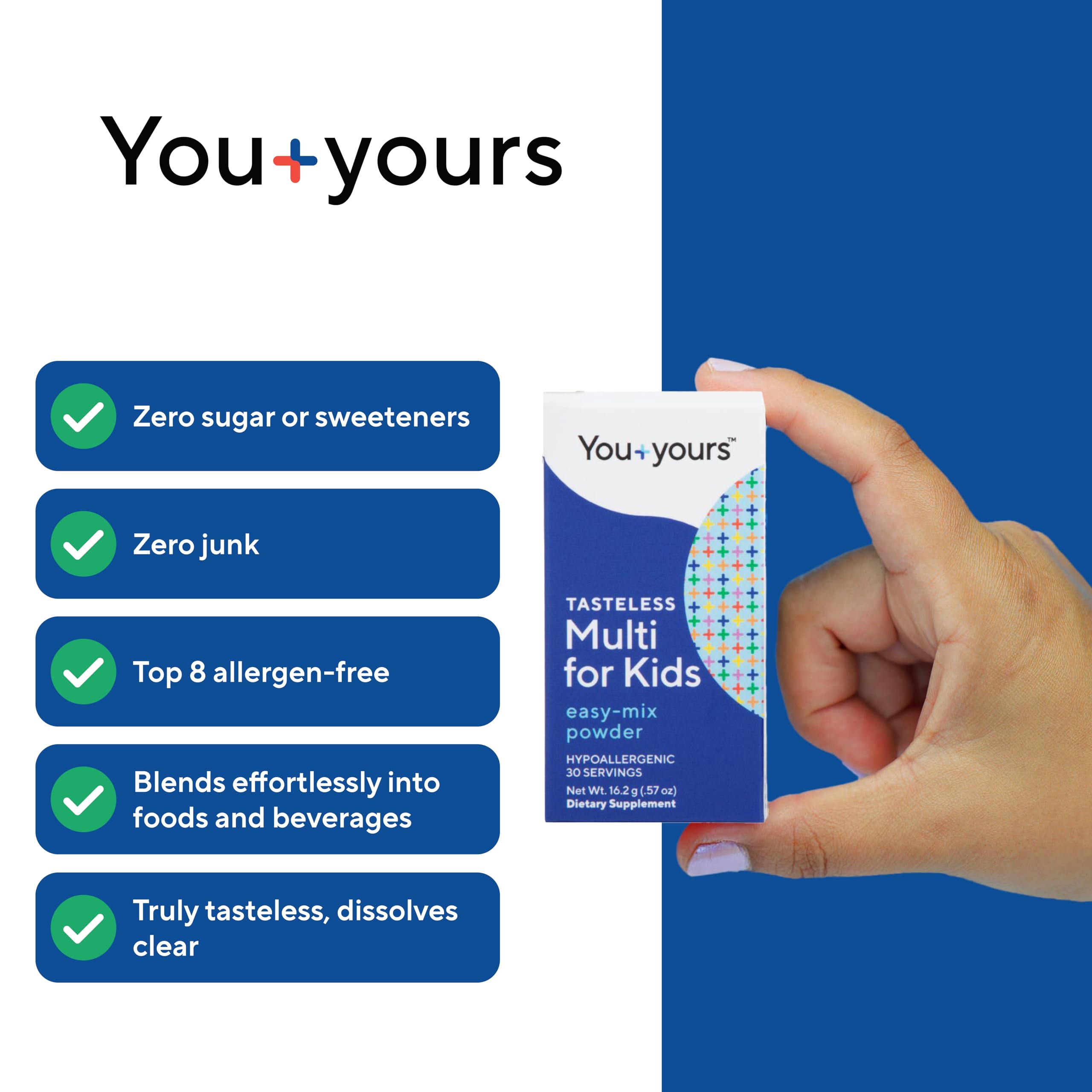 You+yours 9-nutrient blend provides essential nutrients for growing children