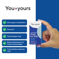 You+yours 9-nutrient blend provides essential nutrients for growing children