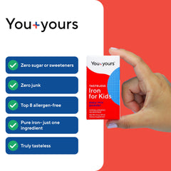 You+yours vegan non-GMO iron supplement suitable for sensitive kids.