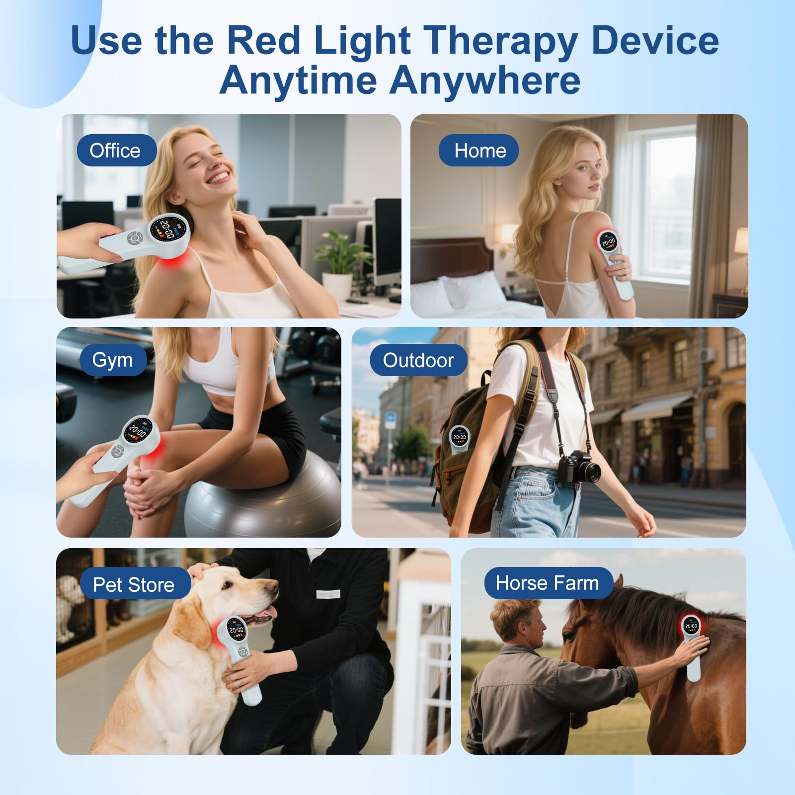 Yoveck red light therapy device close-up reveals 980nm deep-penetrating emission