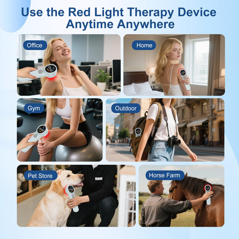 Yoveck red light therapy device close-up reveals 980nm deep-penetrating emission