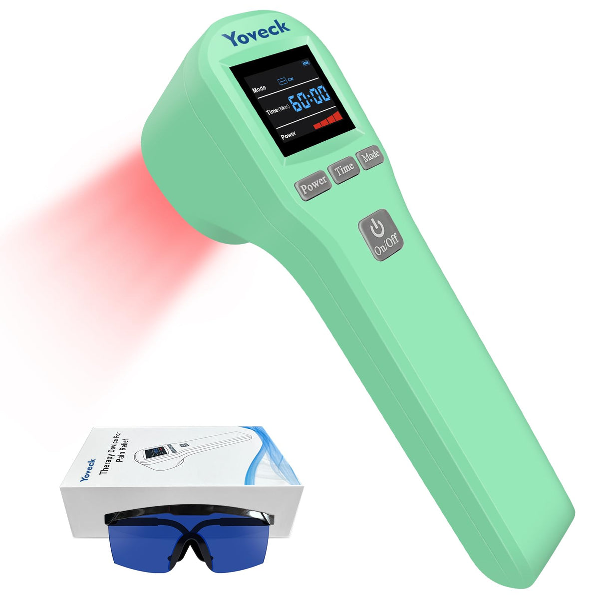 Yoveck red light therapy device front view for targeted, portable treatment.