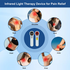 Yoveck red light therapy device used on knee for targeted relief and improved comfort