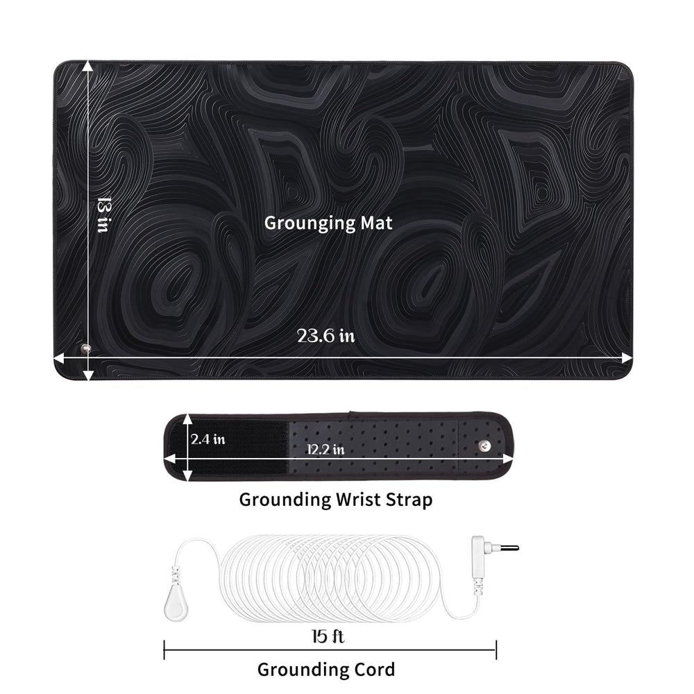 YRSHJJA grounding mat showing included grounding cord for easy setup