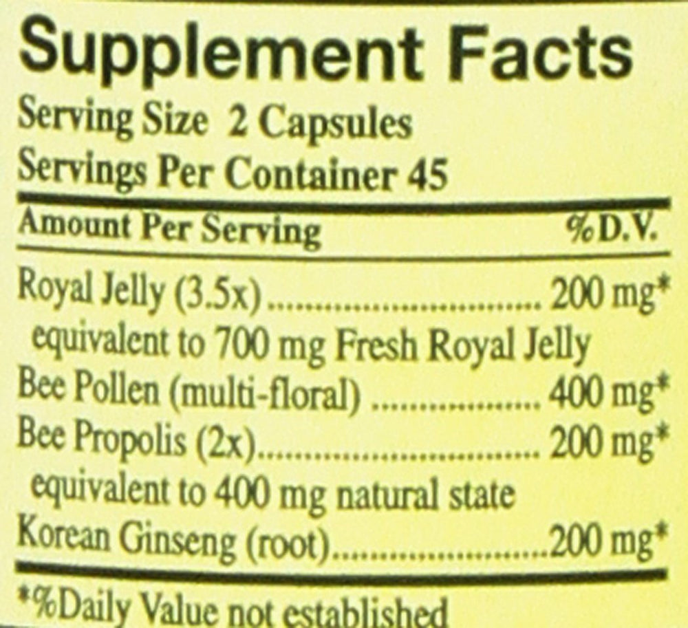 YS Eco Bee Farms Korean ginseng capsules bottle close-up for daily balance.