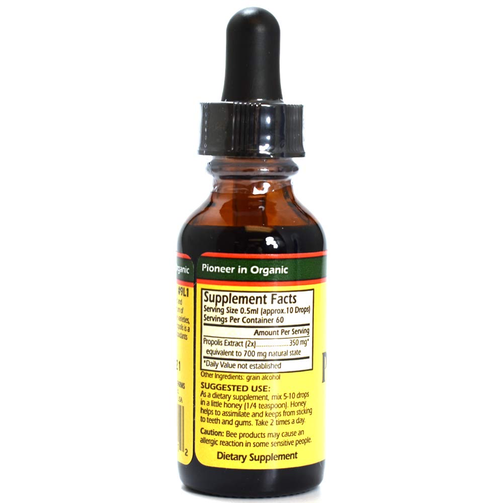 YS Eco Bee Farms propolis drops ready to mix with honey for daily use