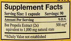 YS Eco Bee Farms Propolis Raw 1000mg two-bottle pack for convenience.