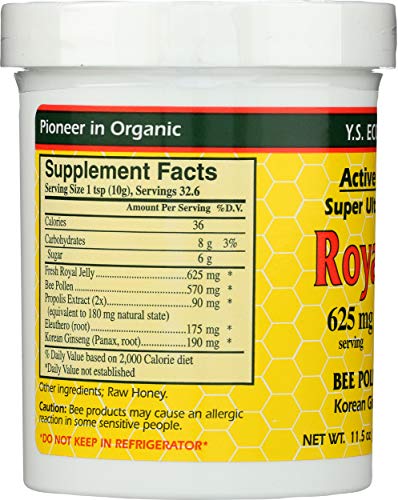 Pouring YS Eco Bee Farms royal jelly honey gel demonstrates convenient usage.
