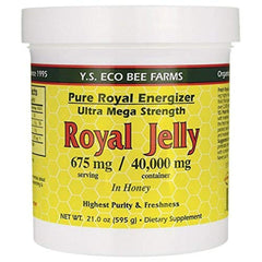 YS Eco Bee Farms royal jelly in honey jar being poured for daily nourishment