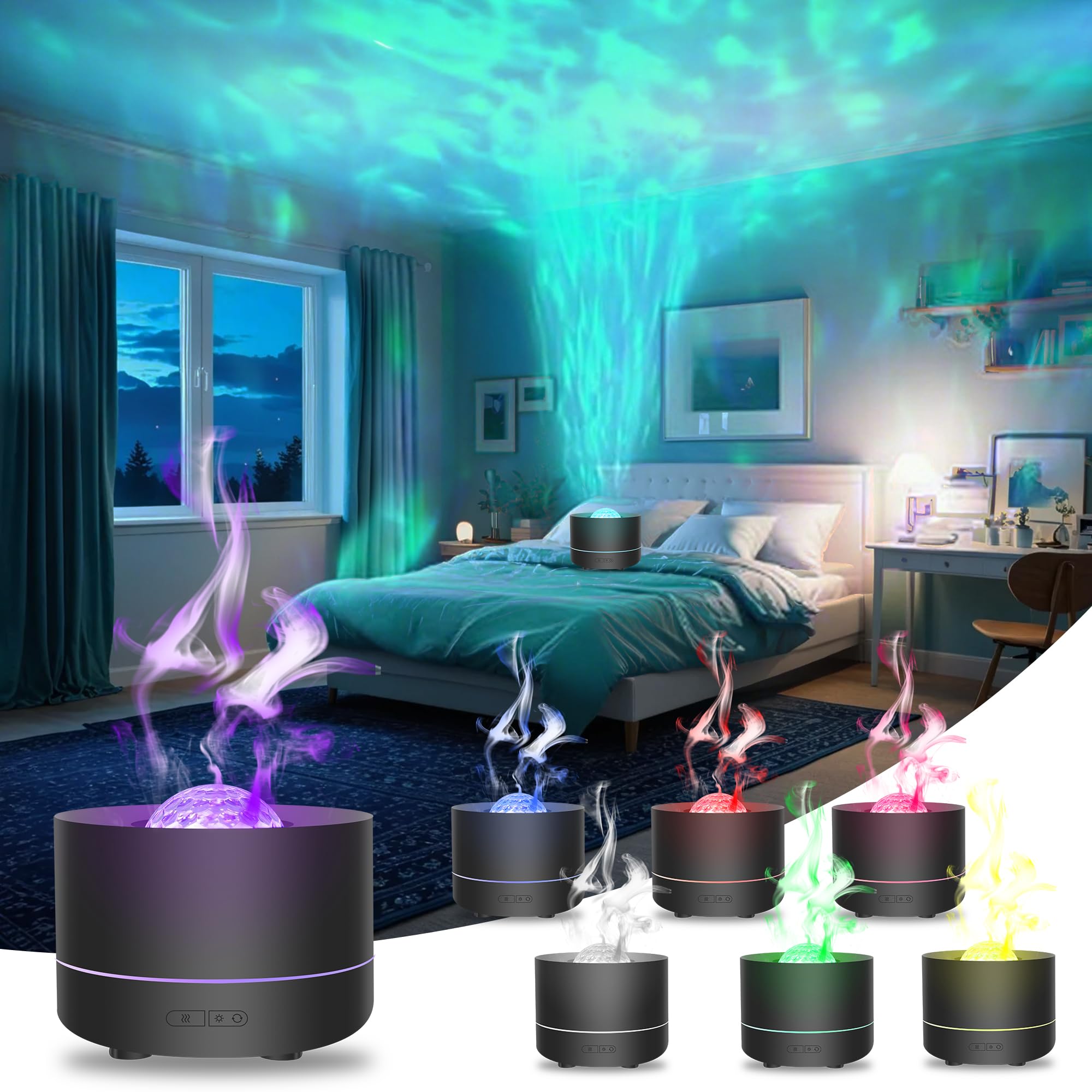 YSMNDE diffuser front view with ambient mist for home use
