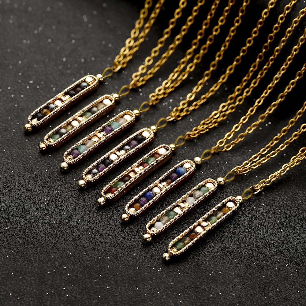 Yspokfay Spiritual Energy Stone Pendant closeup highlighting golden chain for mindful wear.