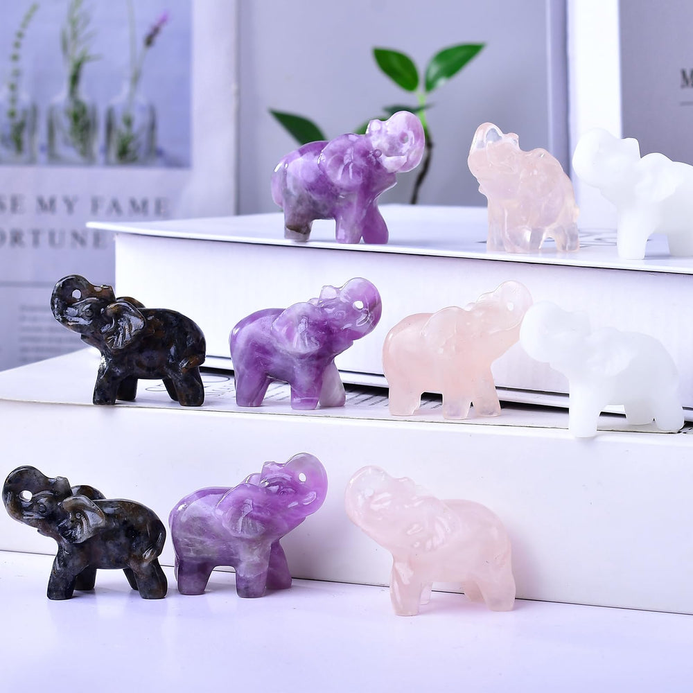 Ytbeoxk gift-ready white jade elephant highlighting its presentable appearance.
