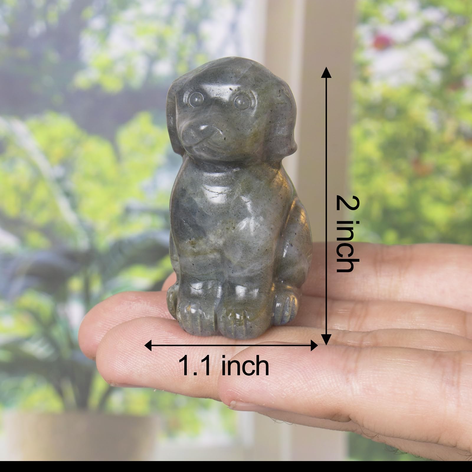 Ytbeoxk handcrafted crystal dog figurine close-up highlighting craftsmanship and natural shine