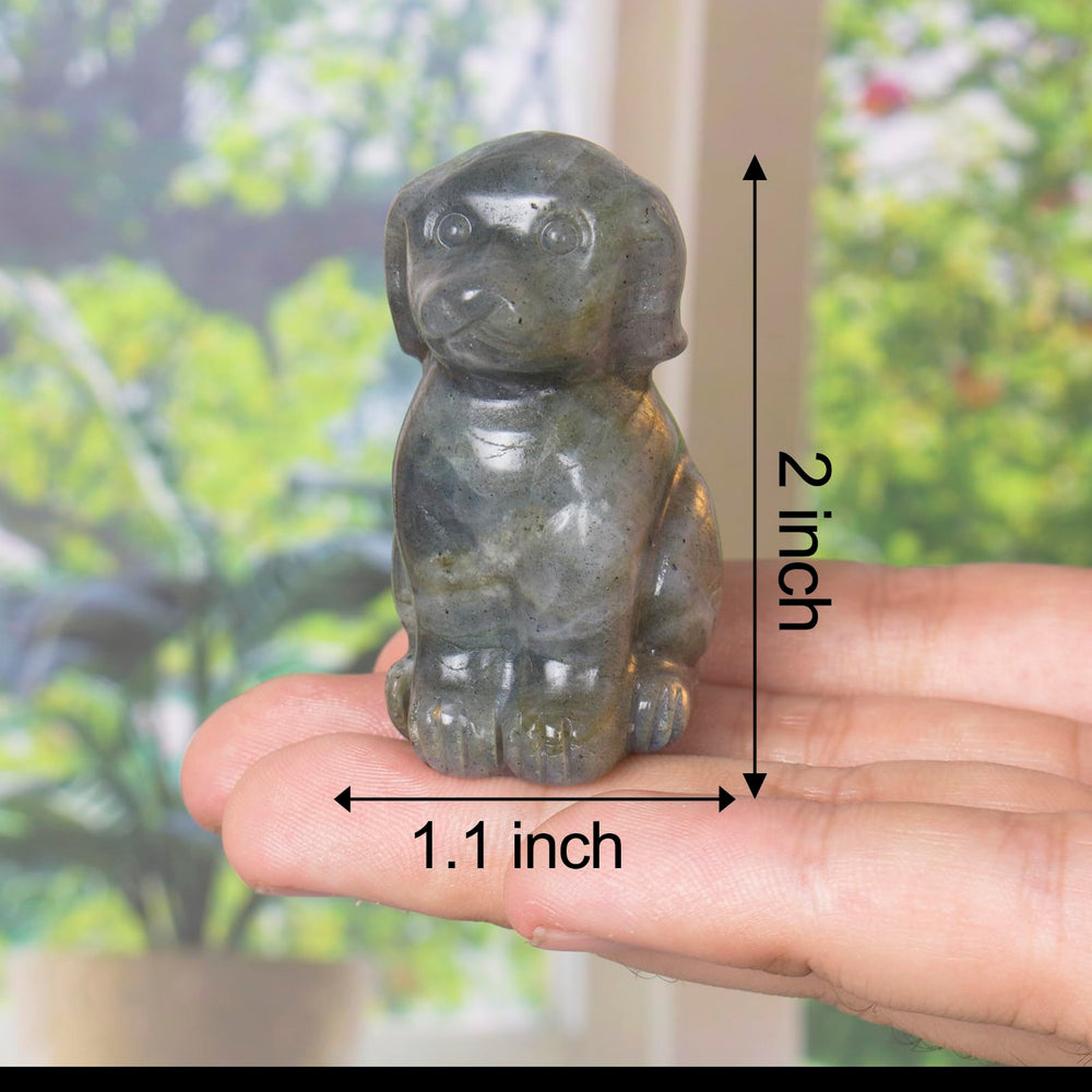 Ytbeoxk handcrafted crystal dog figurine close-up highlighting craftsmanship and natural shine
