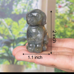 Ytbeoxk handcrafted crystal dog figurine close-up highlighting craftsmanship and natural shine