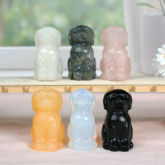Ytbeoxk crystal dog decor supports positive energy on home or office desks