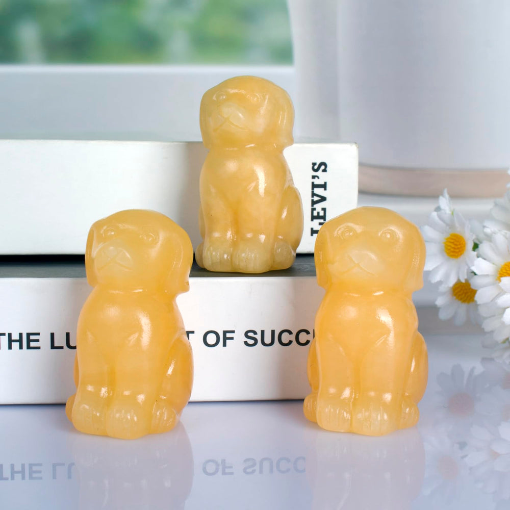 Ytbeoxk yellow jade dog on office desk promotes positive energy and motivation