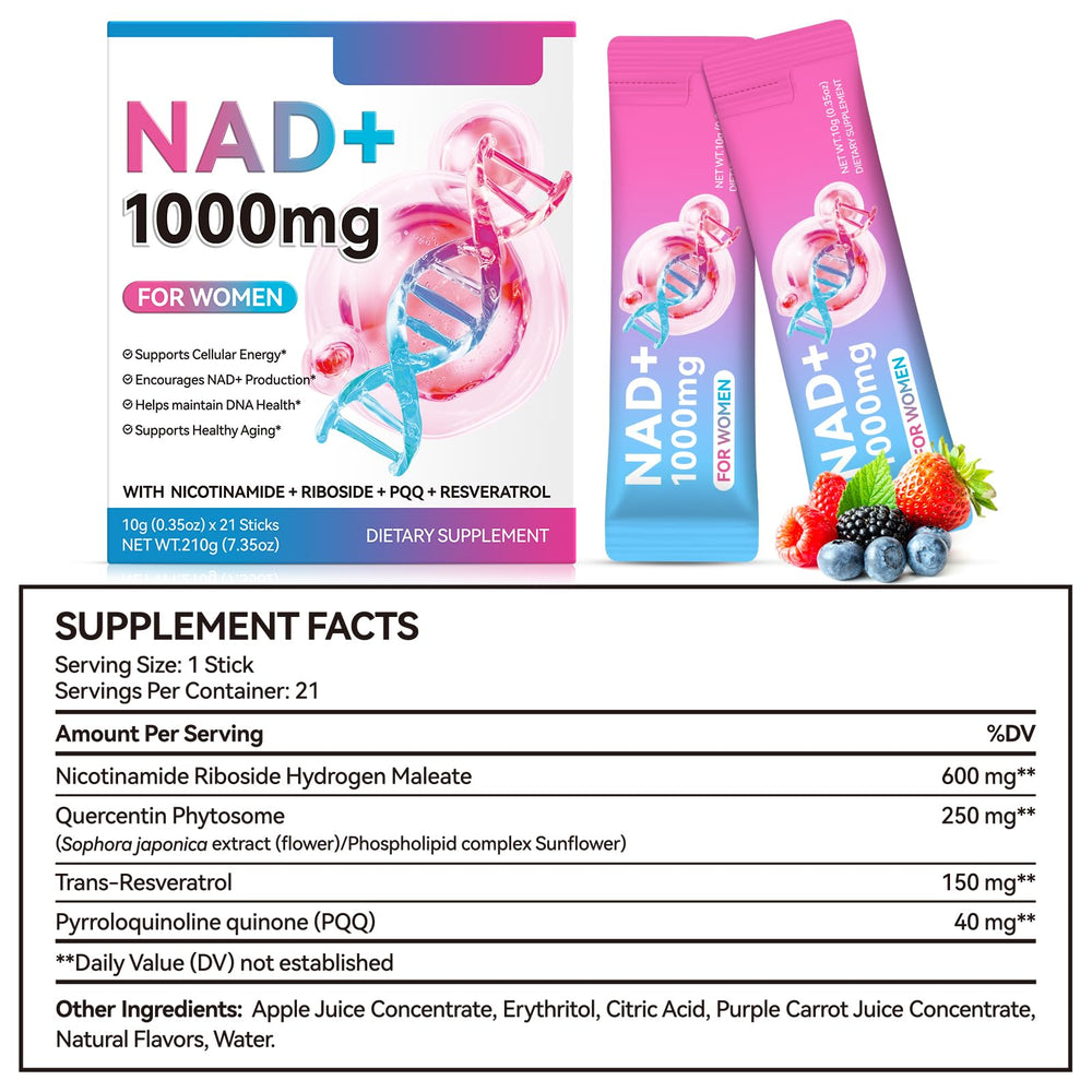 YUEPLATTNMAY NAD+ liquid bottle closeup highlighting NR and Resveratrol ingredients.