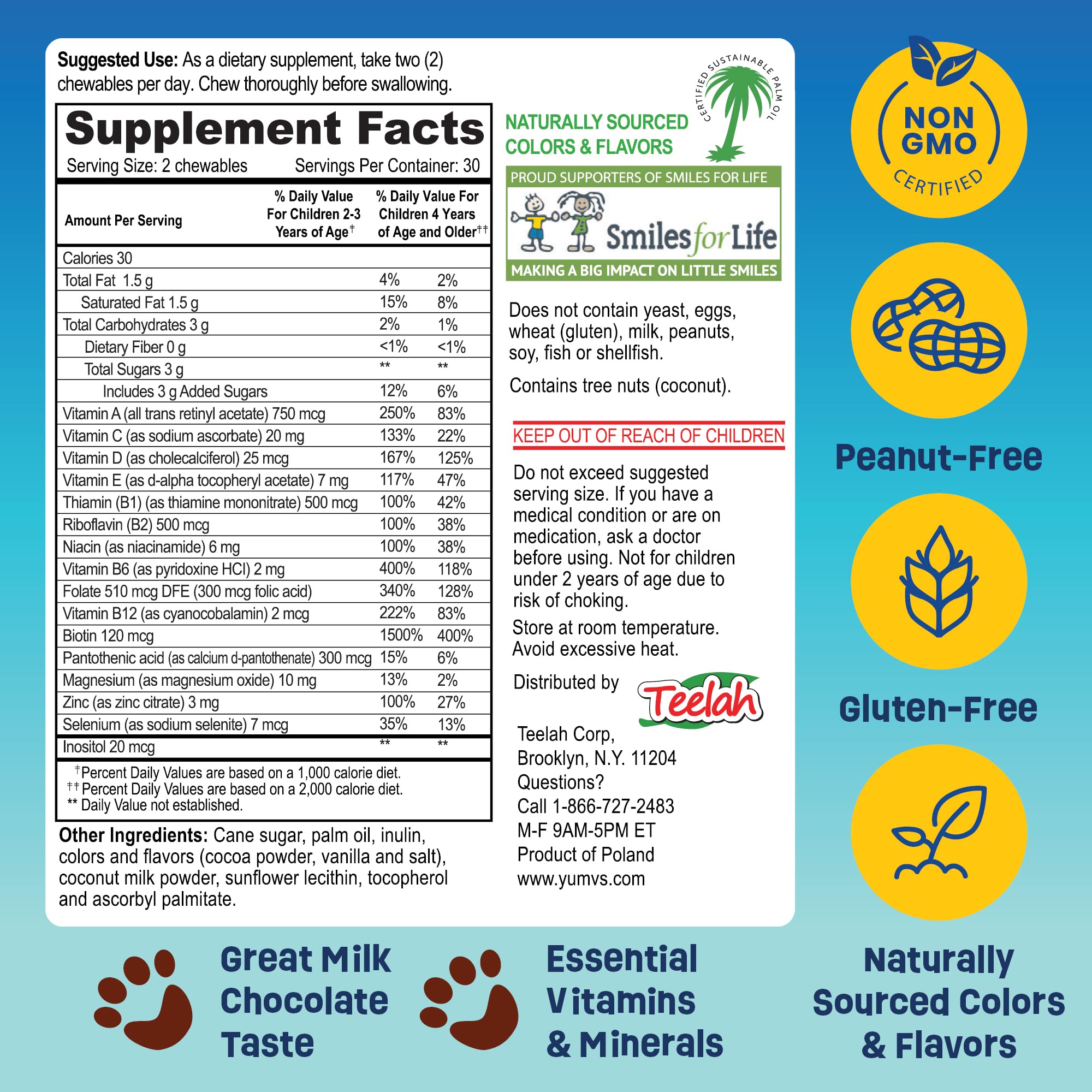 YUM-V'S foil-backed sachets enable quick, on-the-go servings.