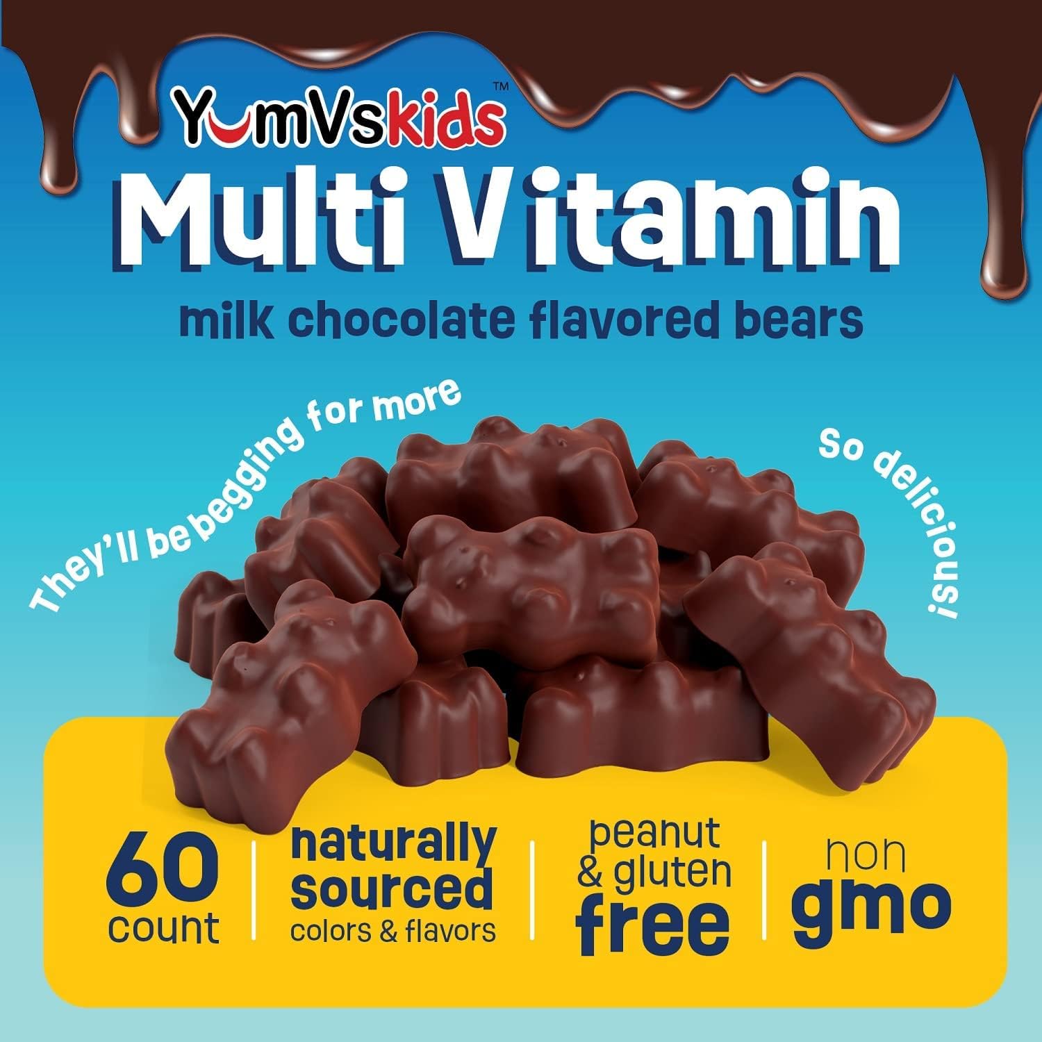 Melt-in-mouth chocolate bears shown dissolving, kid-friendly consumption experience.