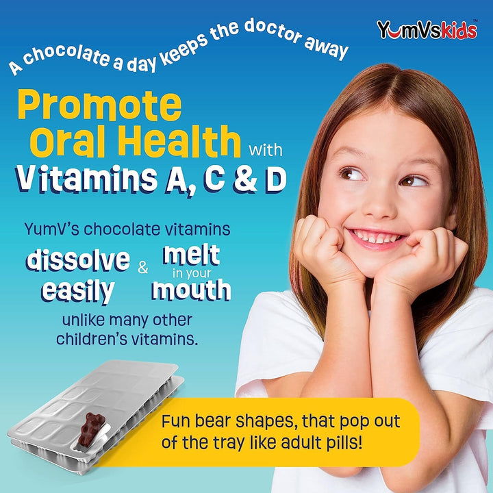 Vitamin D and Zinc support in the chewable vitamins for growing kids.