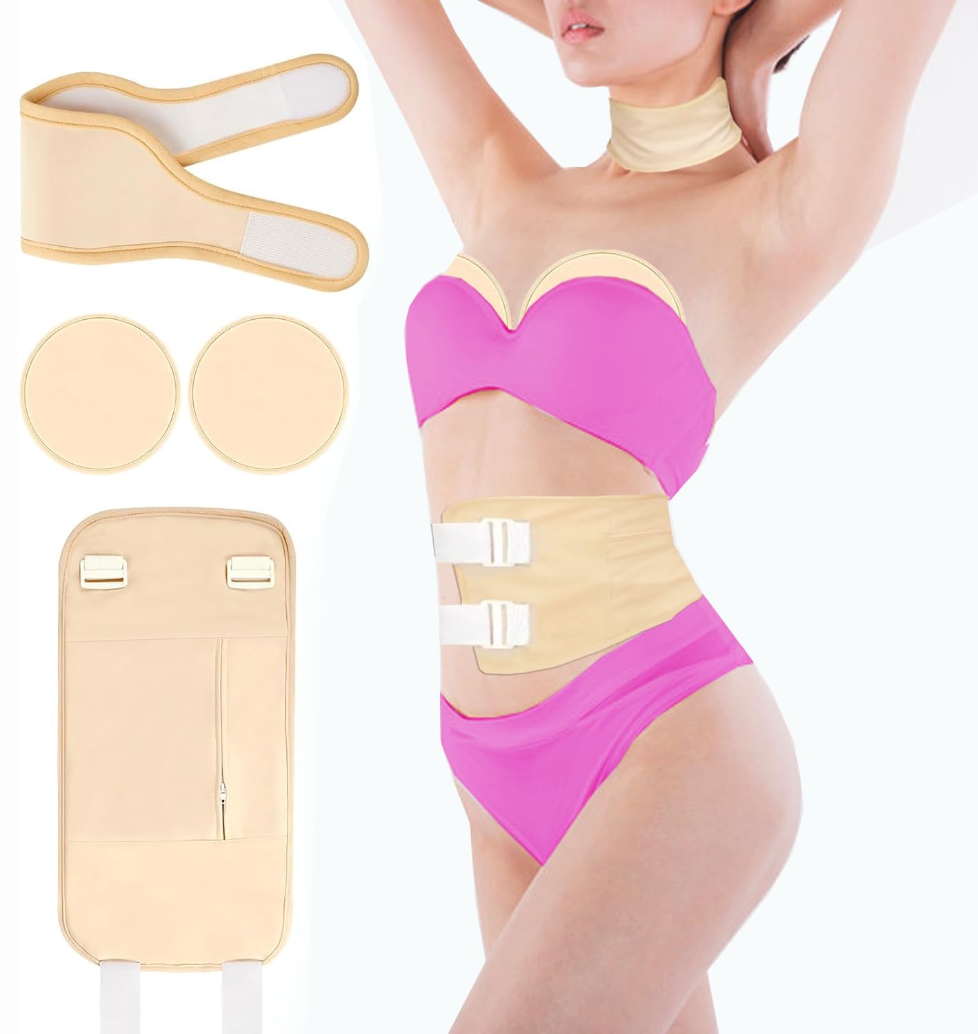 Yumiwoow castor oil pack wrap in use on the liver area for comfort.