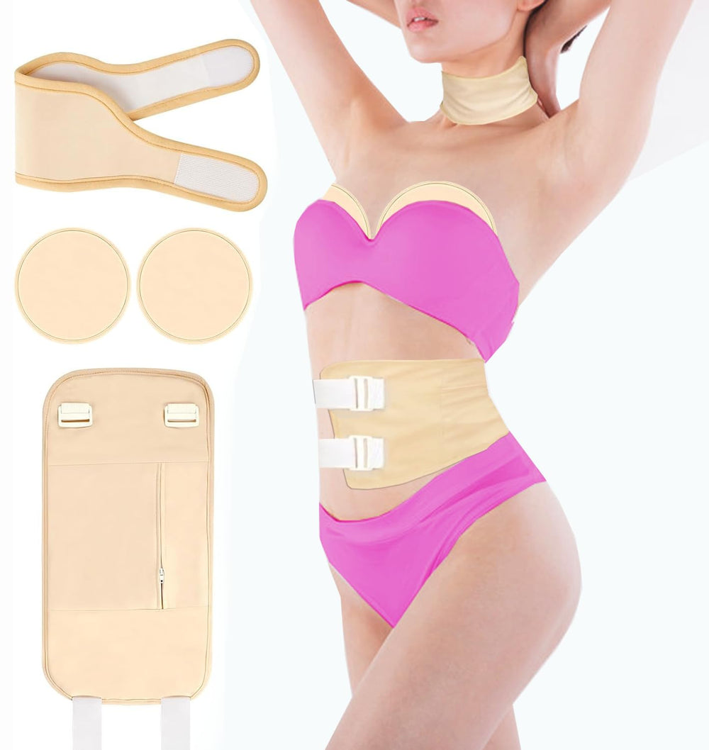 Yumiwoow castor oil pack wrap in use on the liver area for comfort.