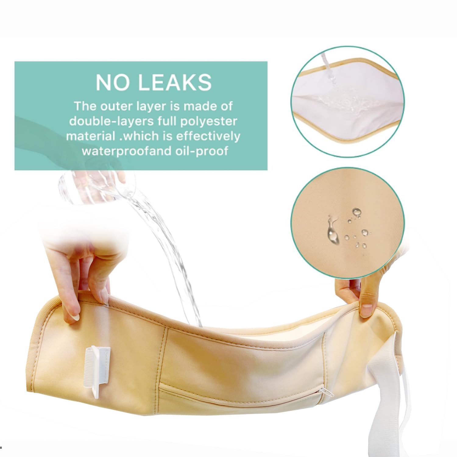 Yumiwoow castor oil pack wrap mess-free design protects sheets and clothing.