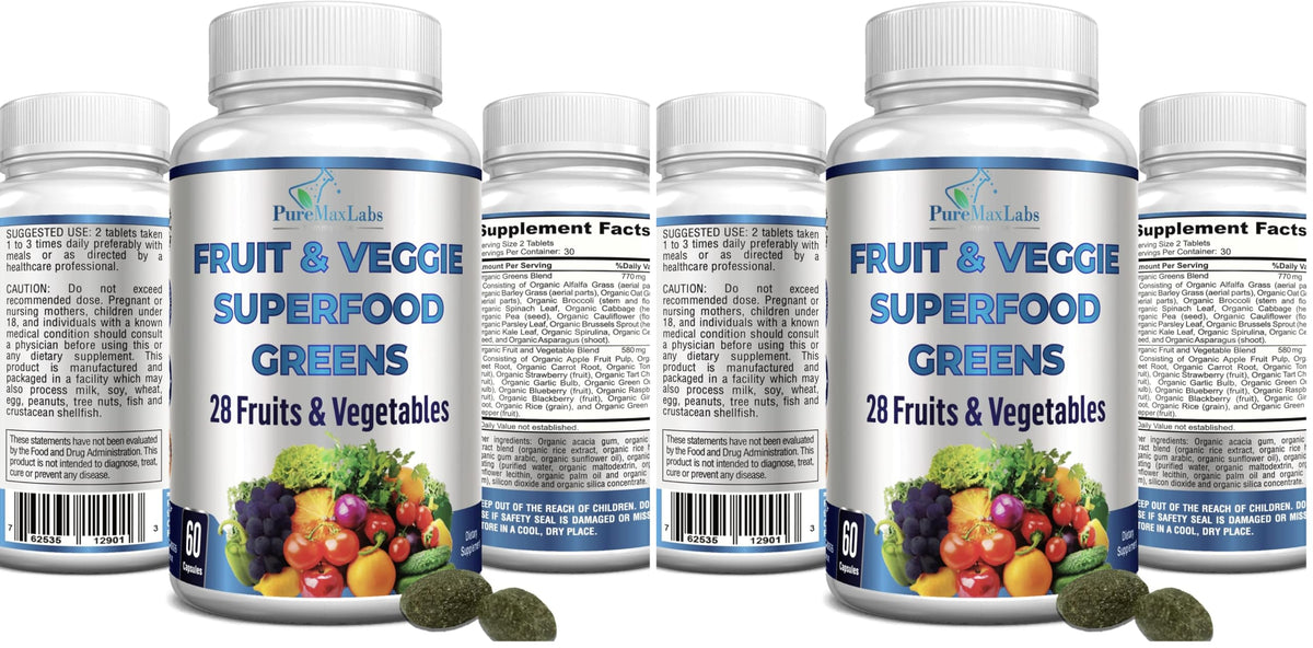 YUMMYVITE packaging for Fruit and Veggie Superfood Greens highlights convenient daily nutrition.