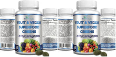 YUMMYVITE packaging for Fruit and Veggie Superfood Greens highlights convenient daily nutrition.
