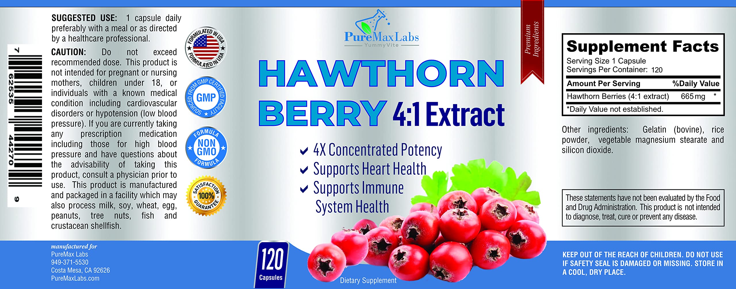 Close-up of YUMMYVITE Hawthorn capsules ready for daily routine.