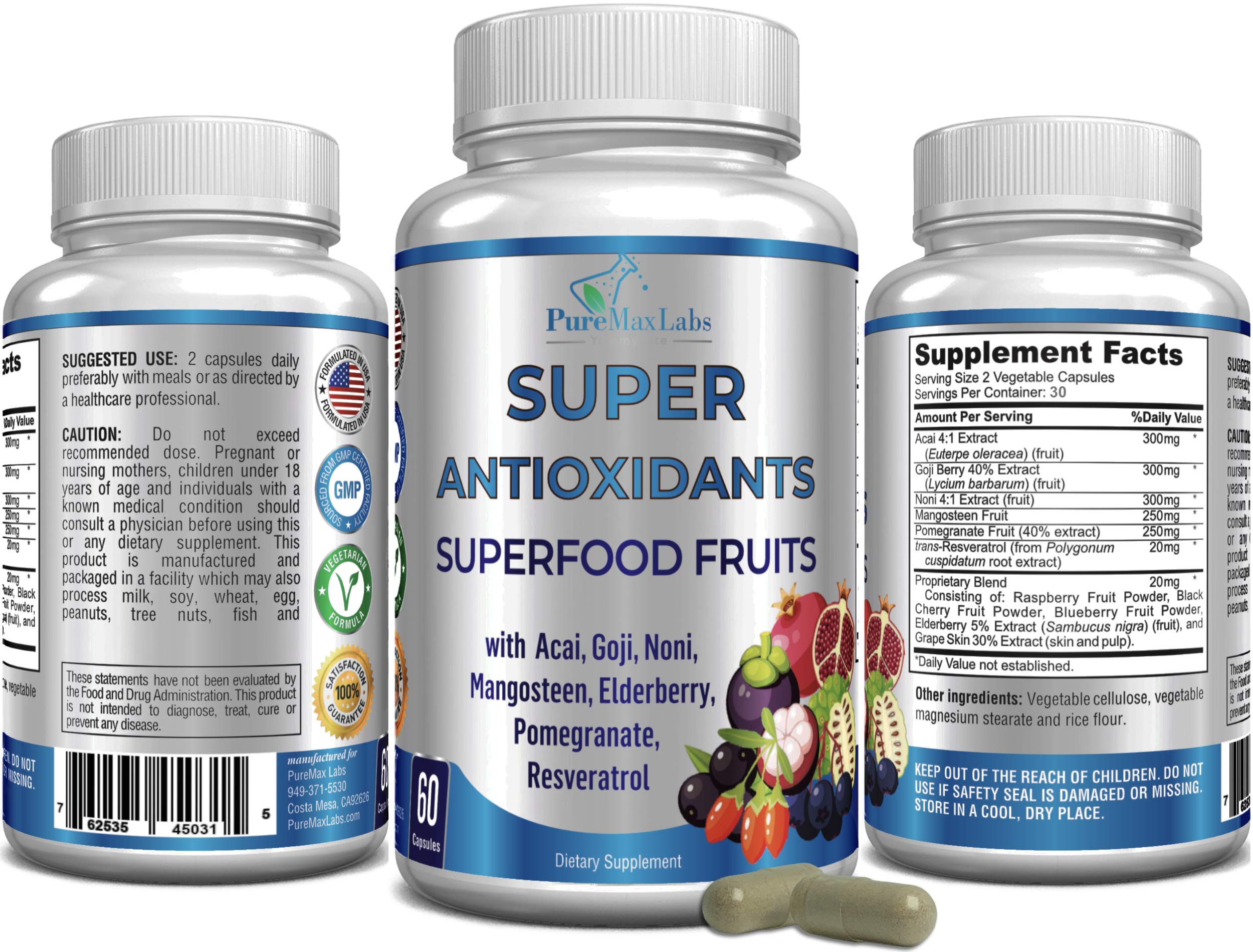 YUMMYVITE Super Antioxidant packaging outer box showcasing a 60-capsule pack
