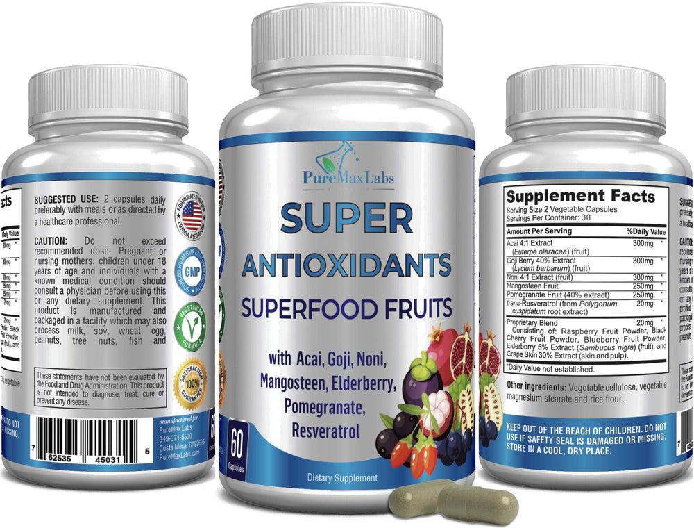 YUMMYVITE Super Antioxidant packaging outer box showcasing a 60-capsule pack