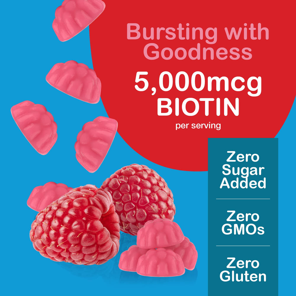 Jar label of YUM-V'S Biotin Gummies showcasing vegan formula